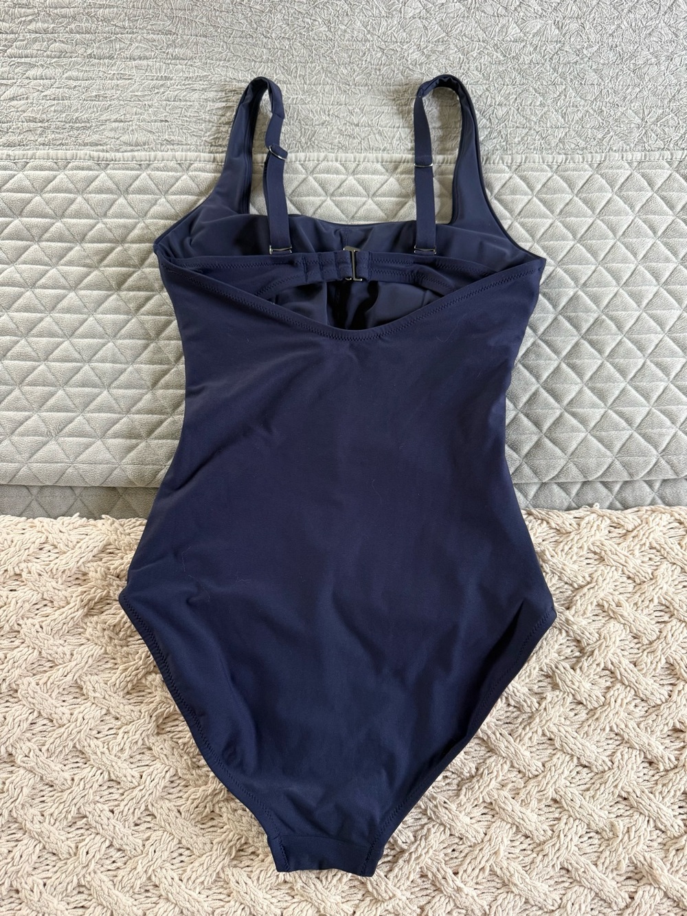 Athleta Navy Square Neck One-Piece Swimsuit with Adjustable Straps - Picture 4 of 10